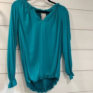 XS, new/never worn turquoise Dolan blouse